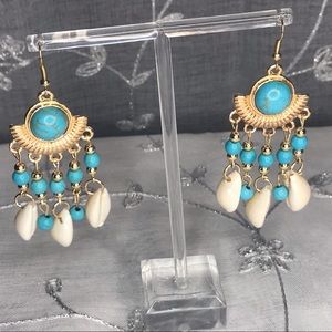 4 For $20 Gold Turquoise Shell Earrings